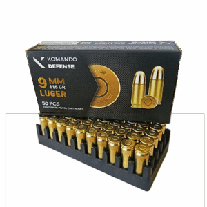 9x19 mm (Luger) Komando Defense FMJ-115 Grn Tabanca Fişeği