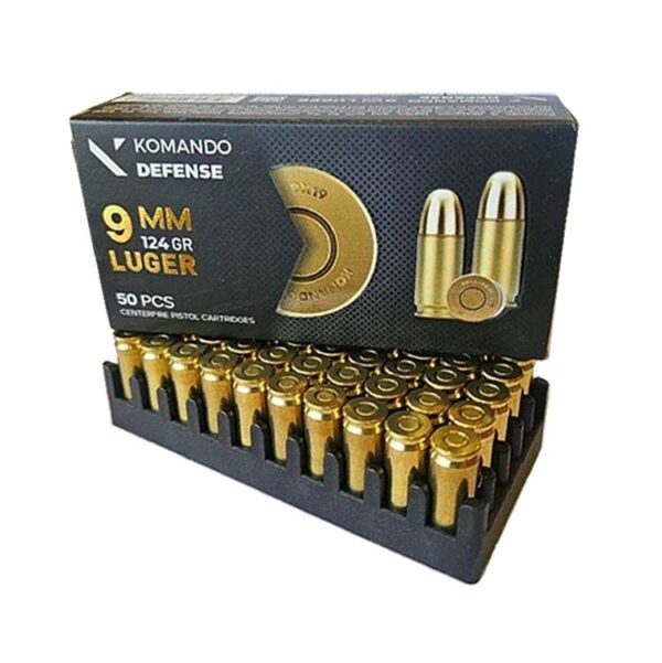 9x19 mm (Luger) Komando Defense FMJ-124 Grn Tabanca Fişeği