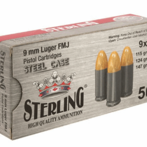 9x19mm Sterling LUGER CELIK KOVAN (FMJ-115GRN) Tabanca Fişeği 1045